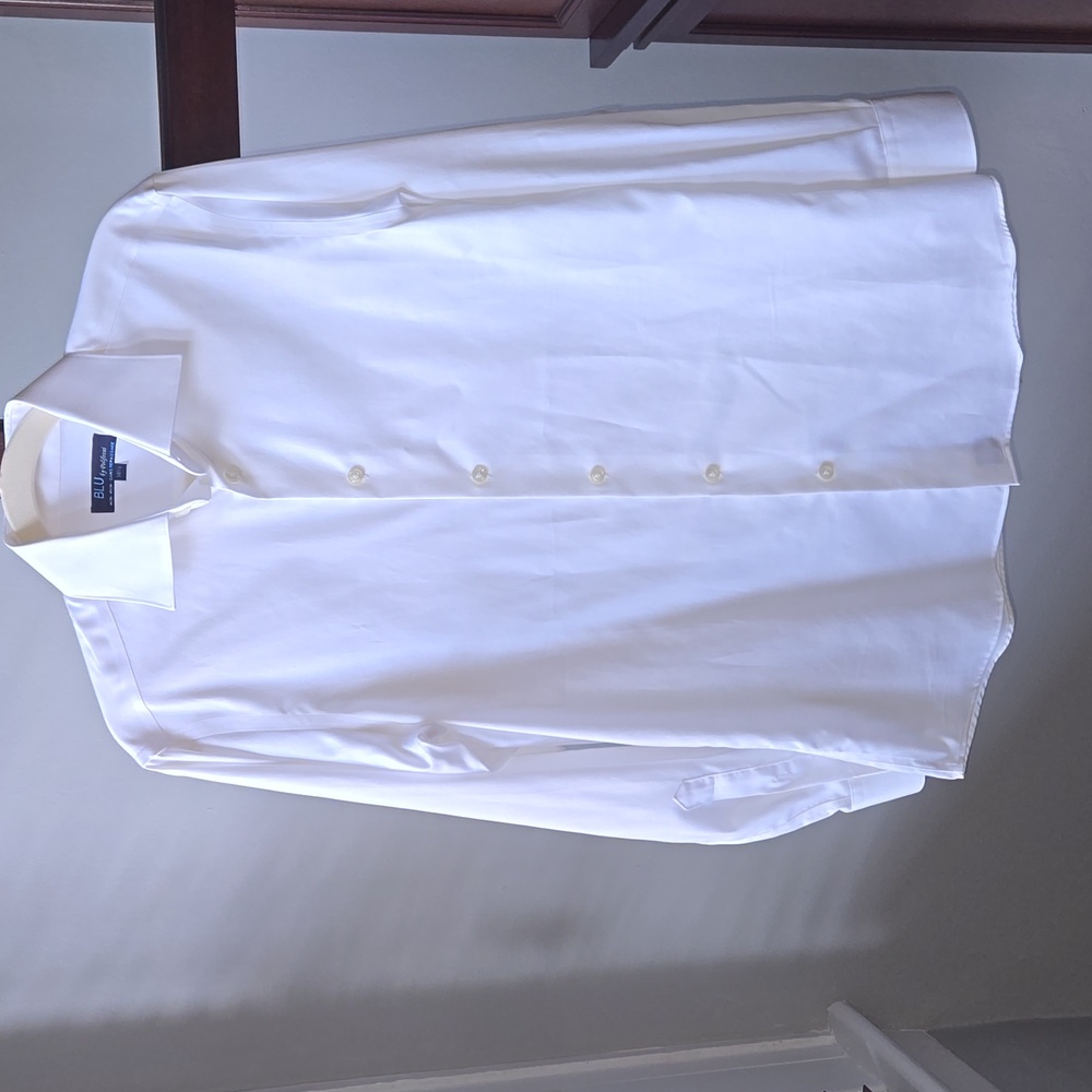 Blu by Polifroni White Mens Dress Shirt, 14 1/2, Like New Condition. - Picture 2 of 9